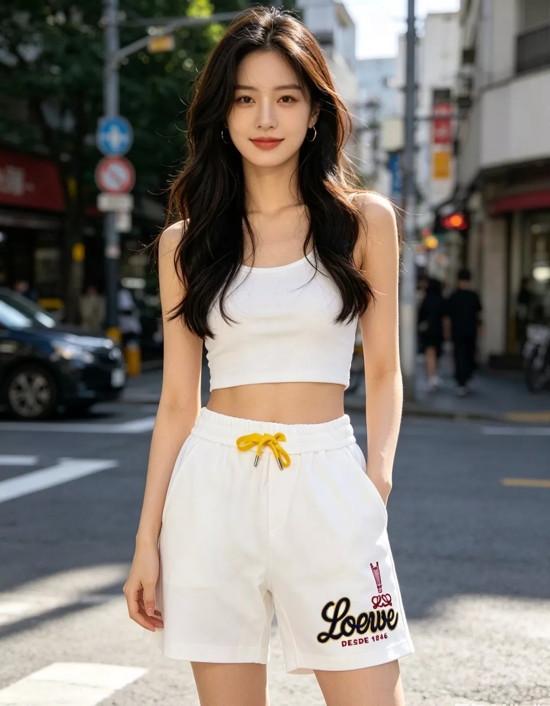 로에베 아나그램 레터링 자수 반바지 상세 이미지 12