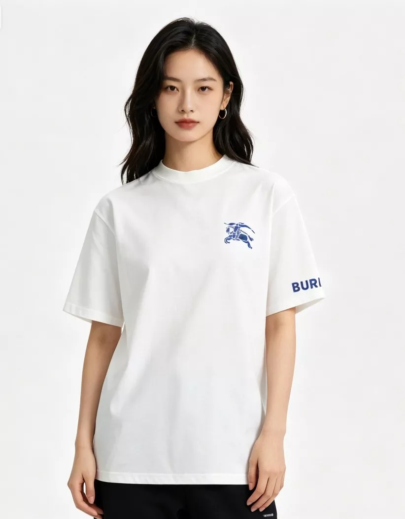 버버리 블루 전마 프린트 반소매 상의 상세 이미지 11