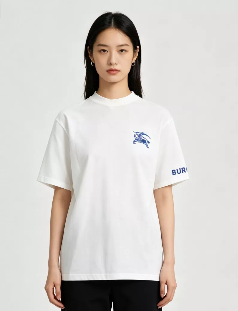 버버리 블루 전마 프린트 반소매 상의 상세 이미지 13