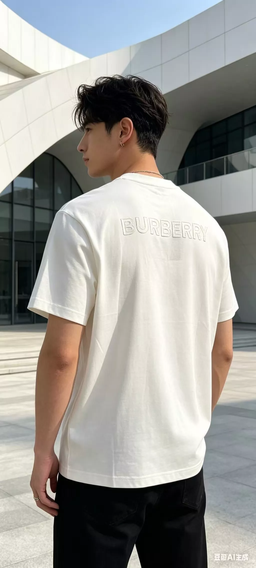 버버리 입체 로고 자수 반소매 상의 상세 이미지 13