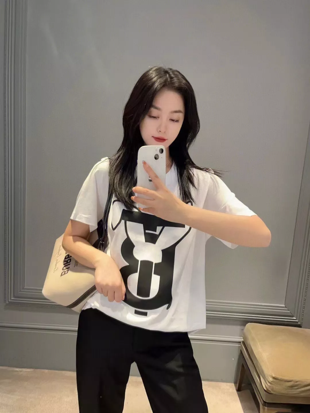 버버리 토끼 레터링 프린트 반소매 상의 상세 이미지 14