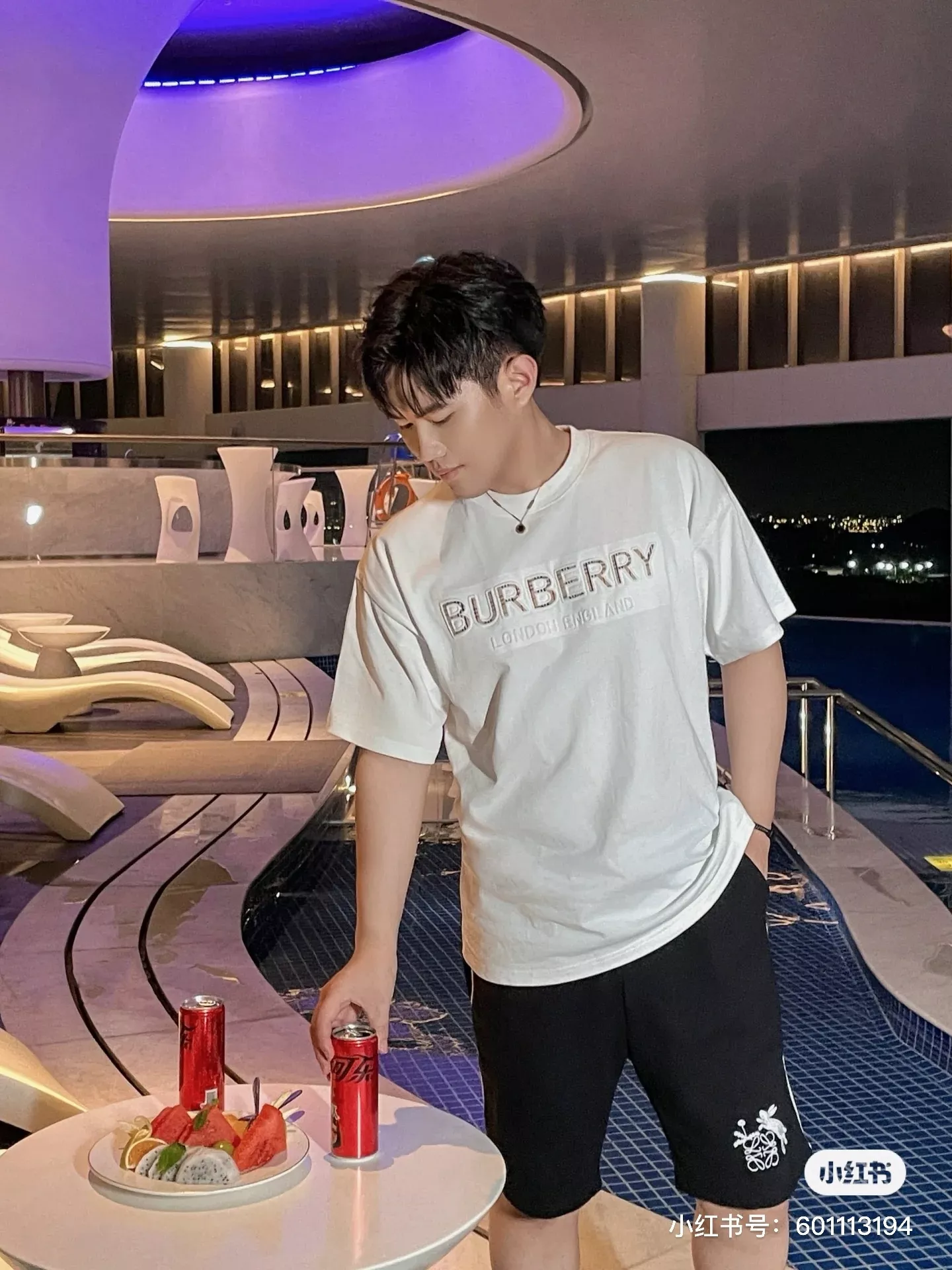 버버리 격자 엠보 레터링 반소매 탑 상세 이미지 16