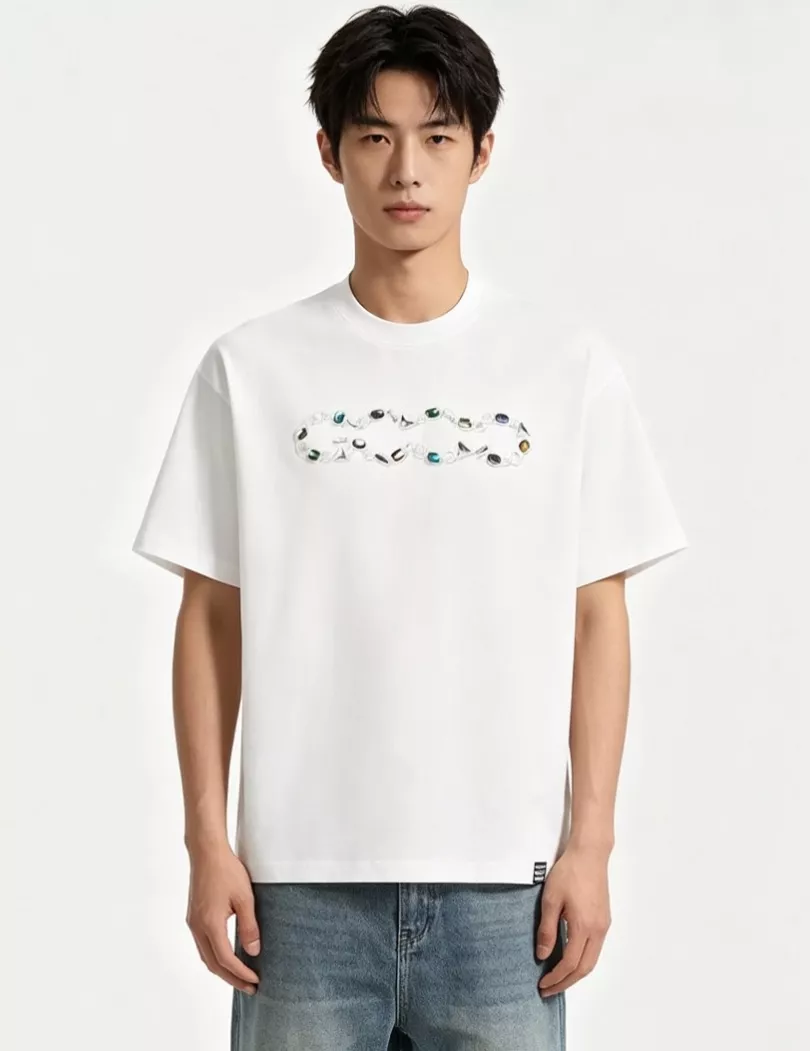 굿브랜드 보석 로고 반소매 상의 상세 이미지 13
