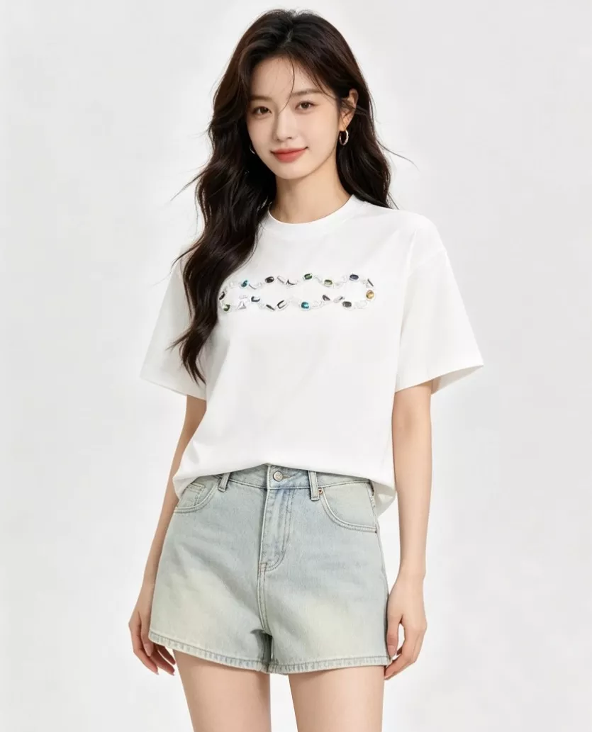 굿브랜드 보석 로고 반소매 상의 상세 이미지 16