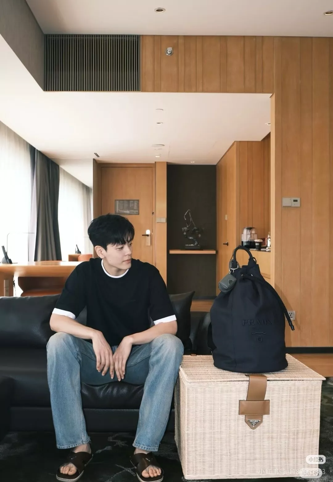 프라다 삼각 로고 레이어드 반소매 탑 상세 이미지 19