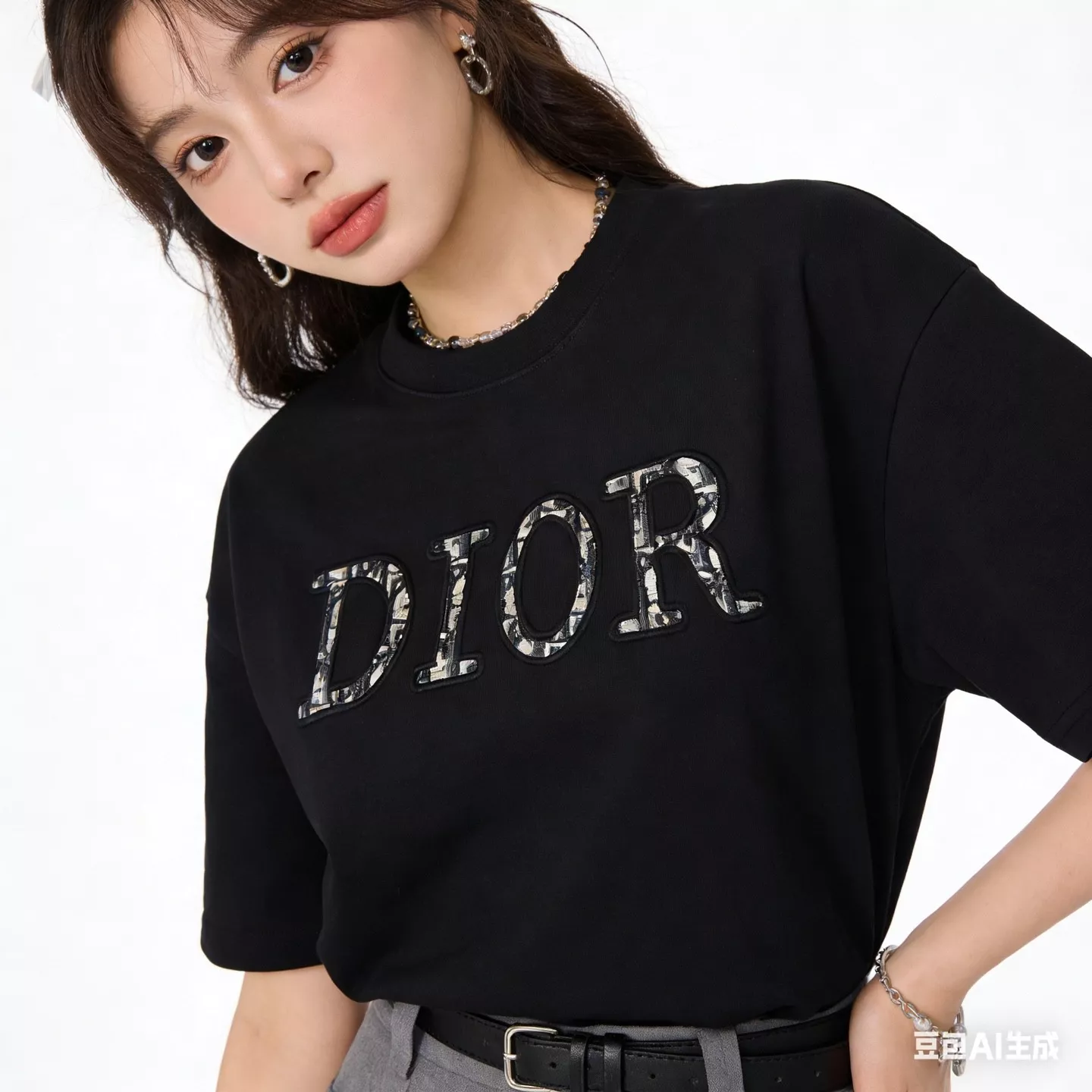 디올 CD 로고 패치 반소매 상의 상세 이미지 15