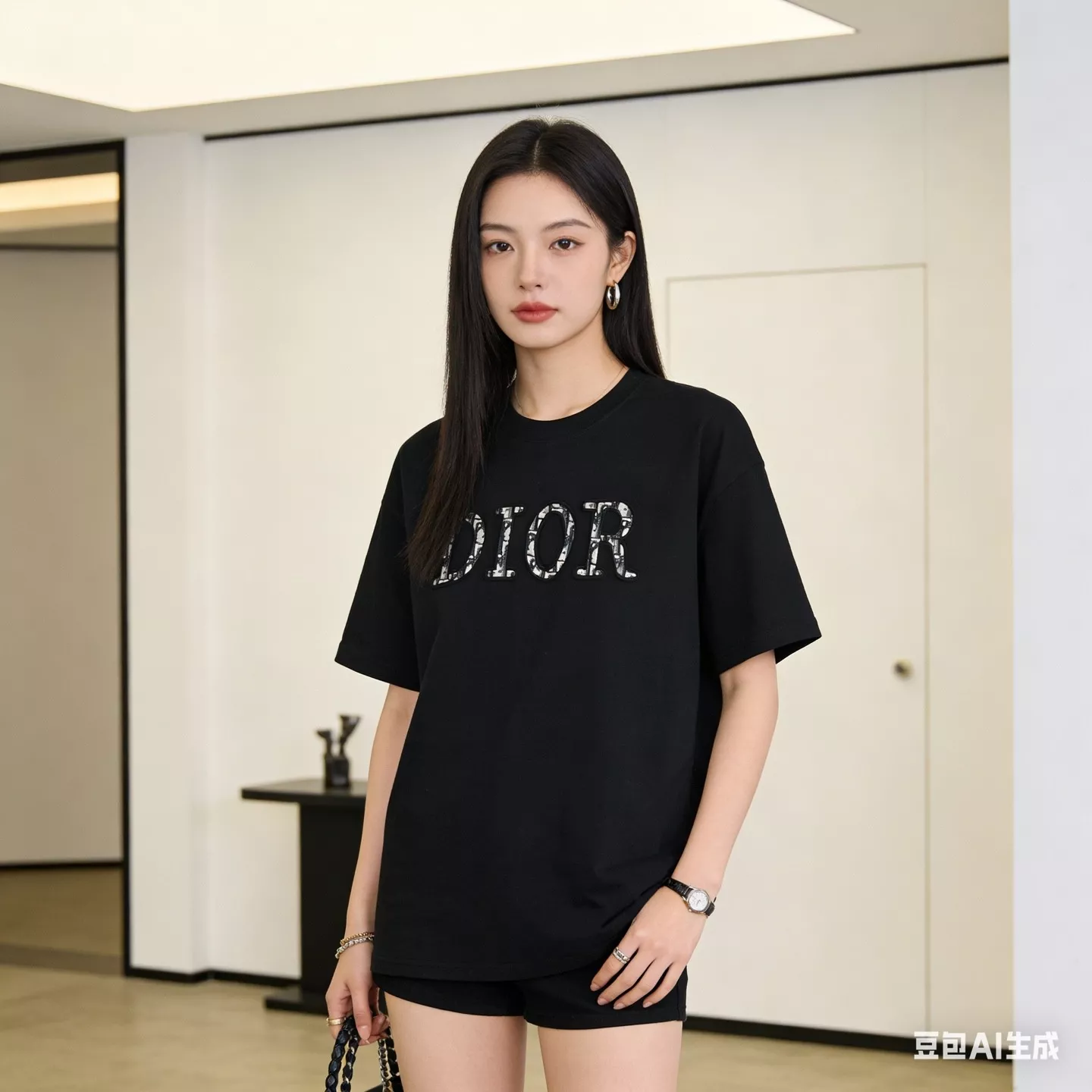 디올 CD 로고 패치 반소매 상의 상세 이미지 12