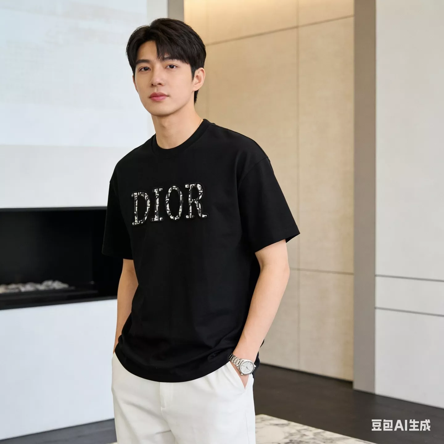 디올 CD 로고 패치 반소매 상의 상세 이미지 11