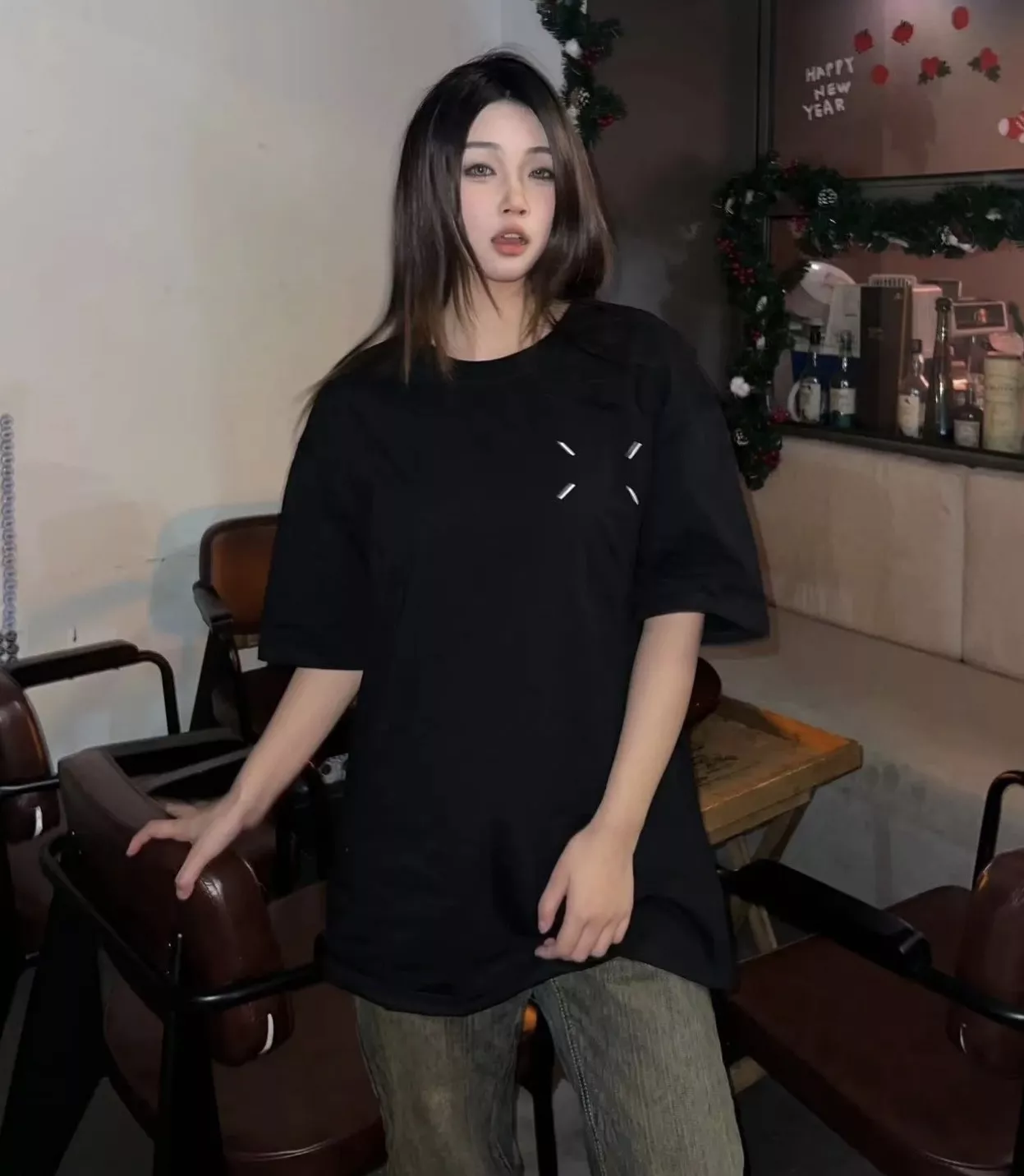 메종마르지엘라 백 넘버 프린팅 코튼 반팔 티셔츠 상세 이미지 11