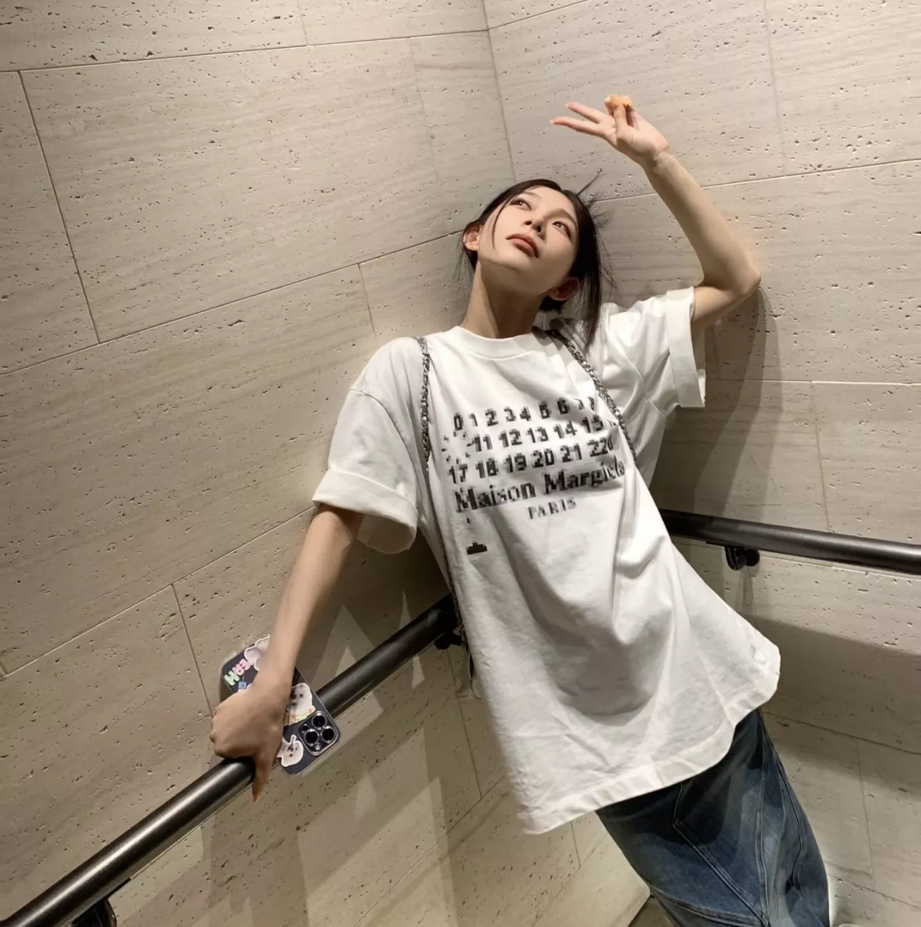 메종마르지엘라 마르지엘라 모자이크 프린트 반팔 상세 이미지 11
