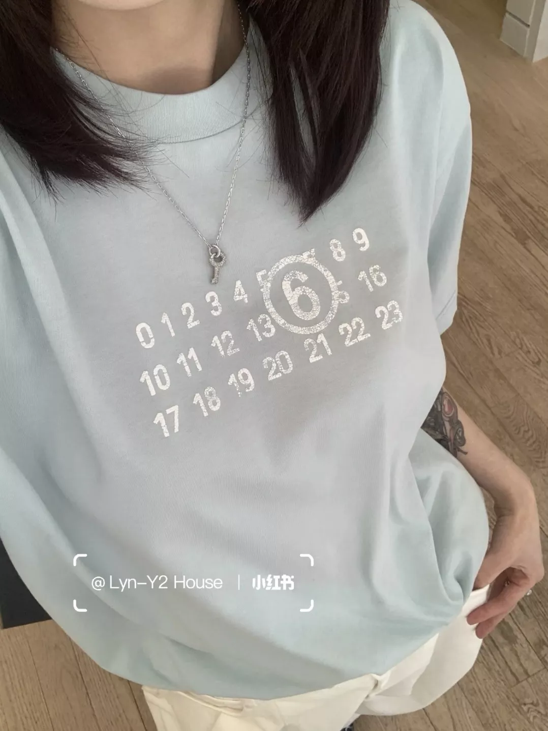 메종마르지엘라 발포 프린팅 반소매 탑 상세 이미지 11