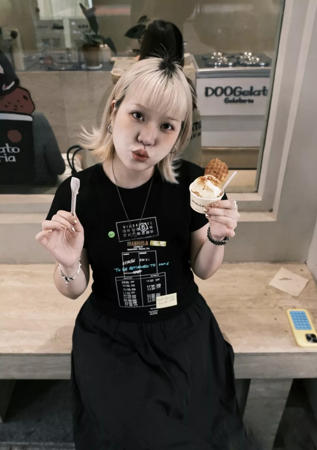 메종마르지엘라 티켓 그래픽 프린트 라운드넥 반팔 상세 이미지 14