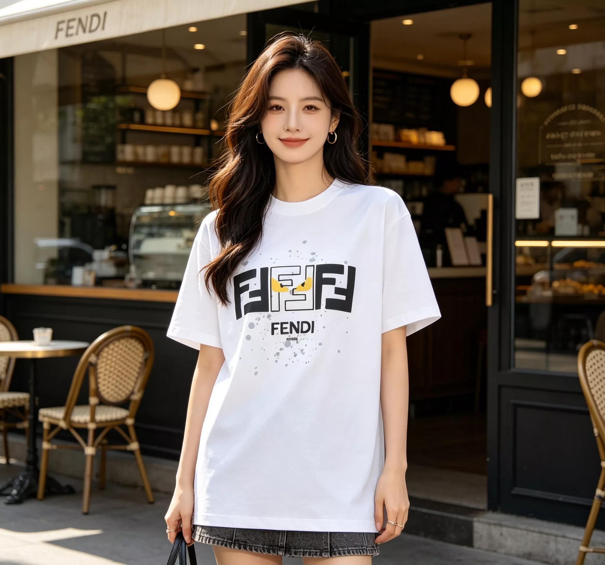 펜디 FF 프린트 몬스터 반팔 탑 상세 이미지 12