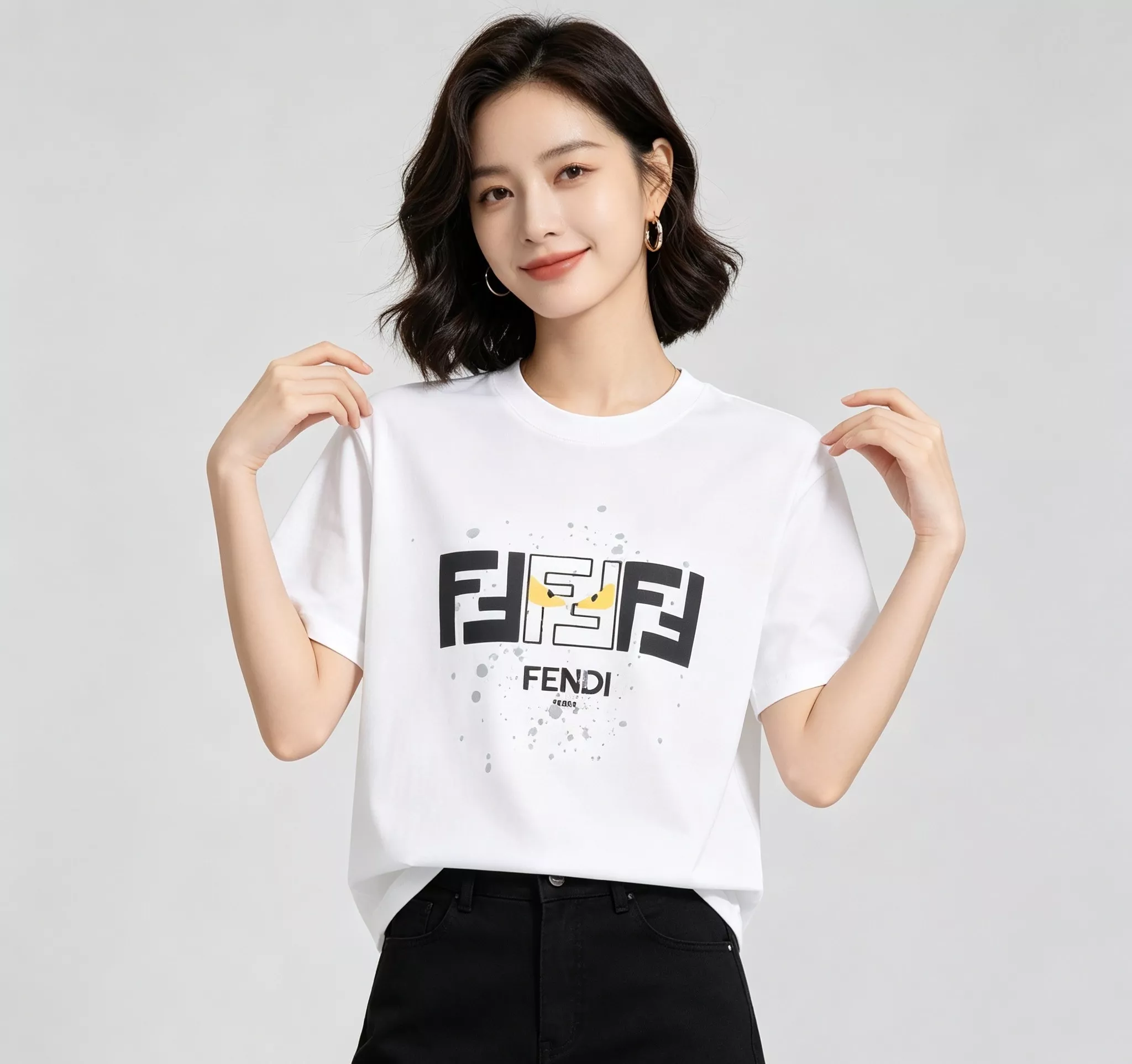 펜디 FF 프린트 몬스터 반팔 탑 상세 이미지 15