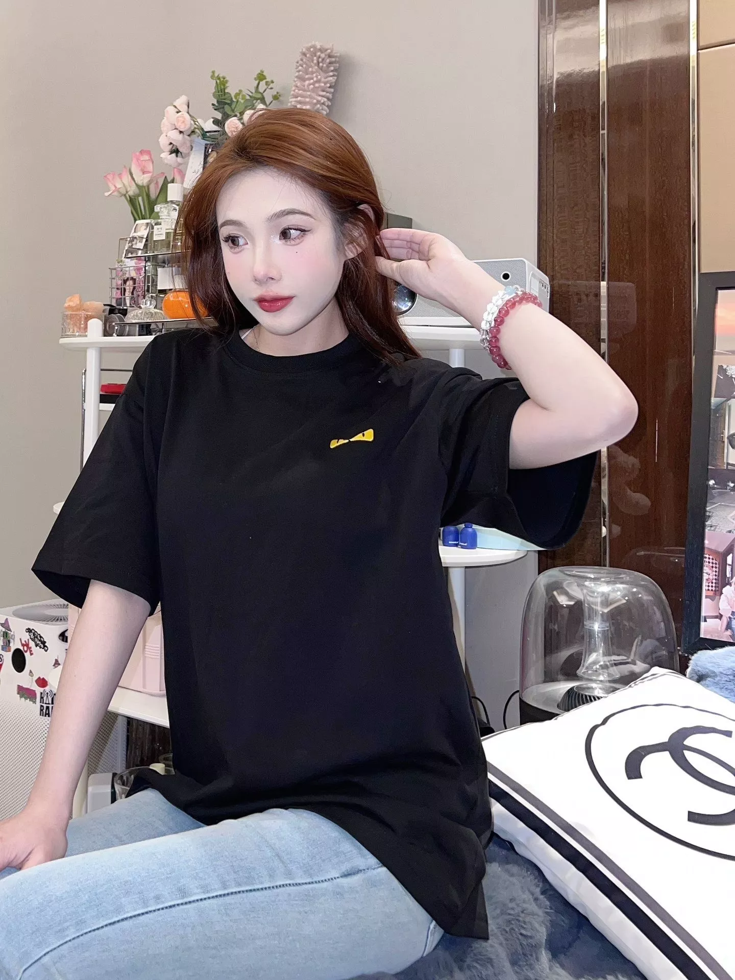 펜디 몬스터 아이 자수 반소매 티셔츠 상세 이미지 14
