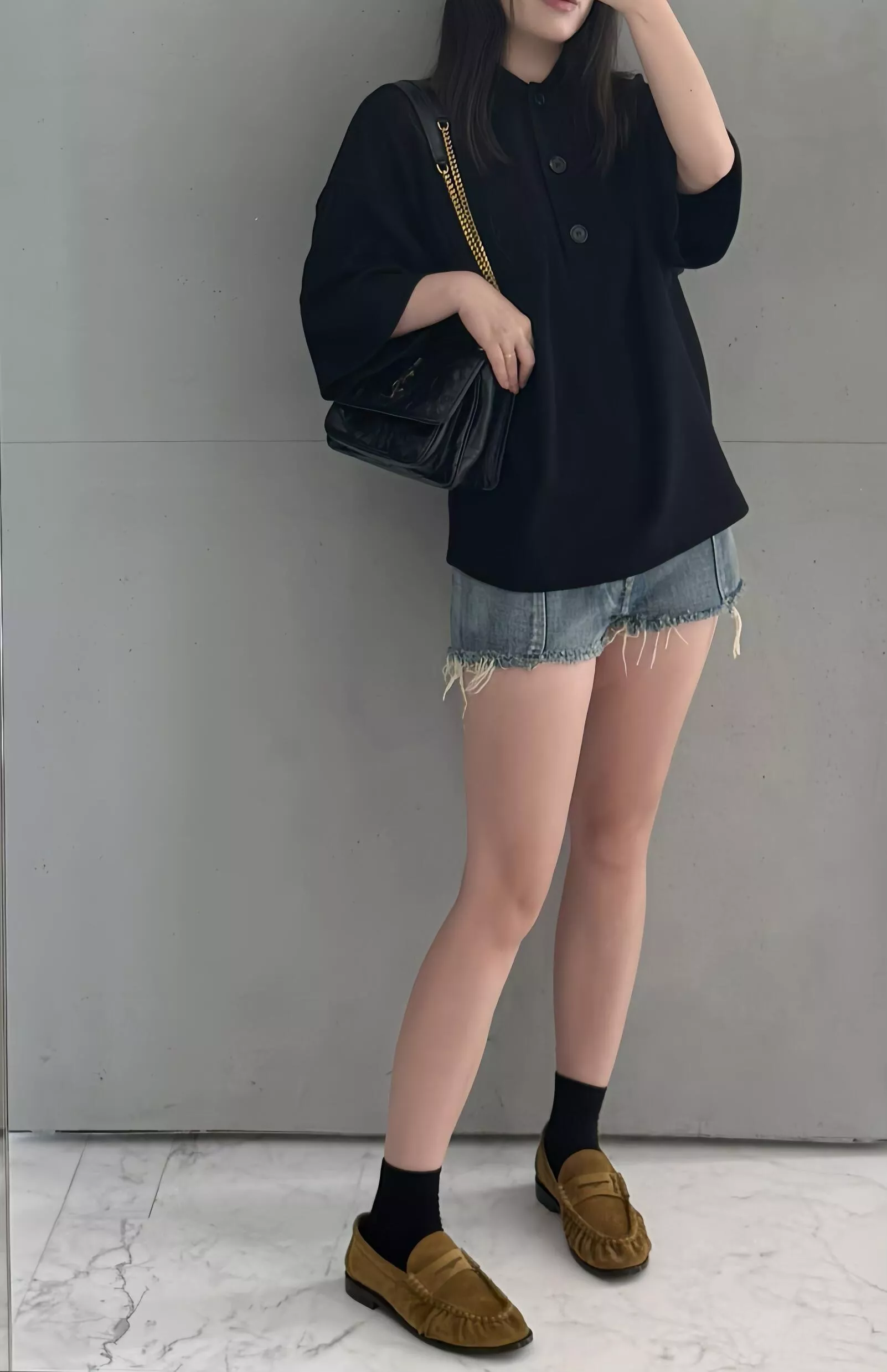 입생로랑 포켓 자수 오버핏 폴로 반소매 상세 이미지 19