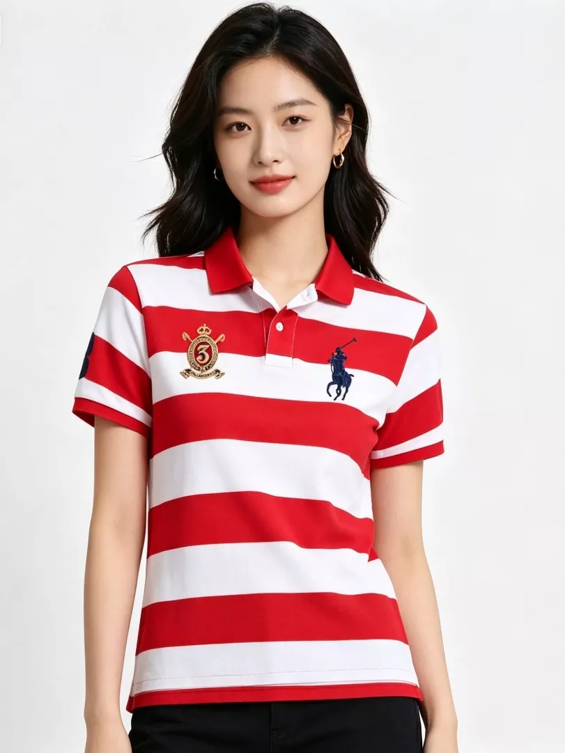 랄프로렌 로고 자수 스트라이프 폴로 반소매 상세 이미지 11