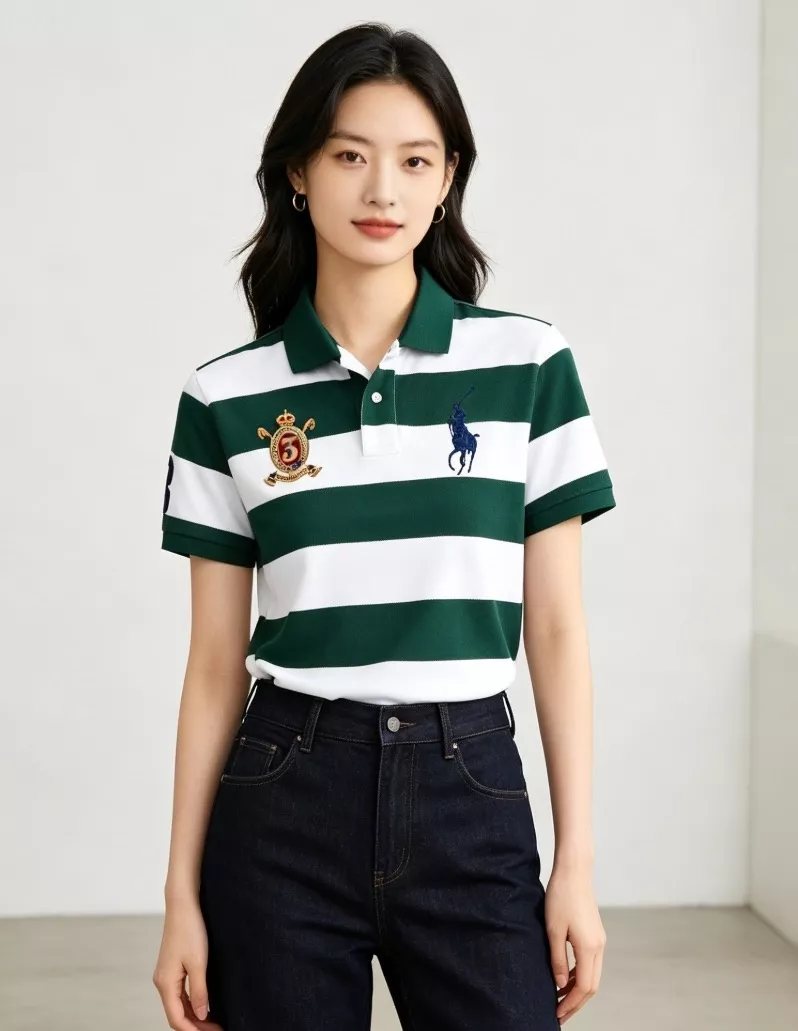 랄프로렌 로고 자수 스트라이프 폴로 반소매 상세 이미지 11