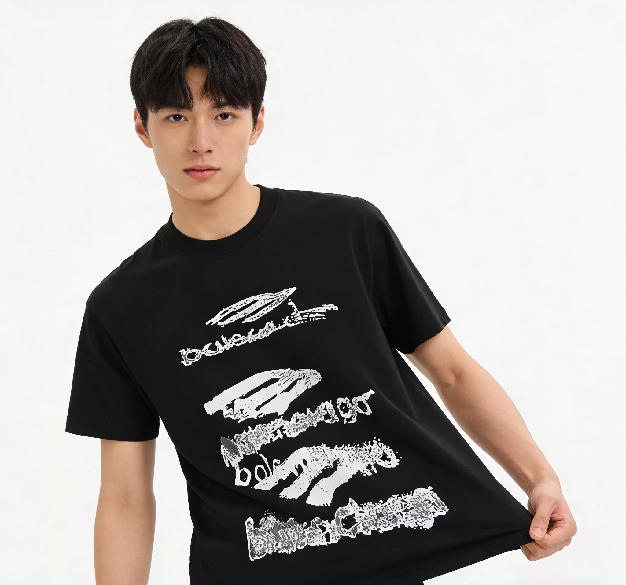 발렌시아가 멀티 레이어 그래피티 프린트 반팔 상세 이미지 13