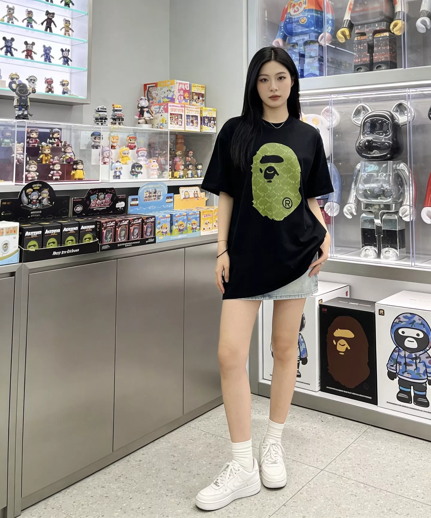 베이프 카무플라주 에이프 헤드 프린트 반팔 상세 이미지 11
