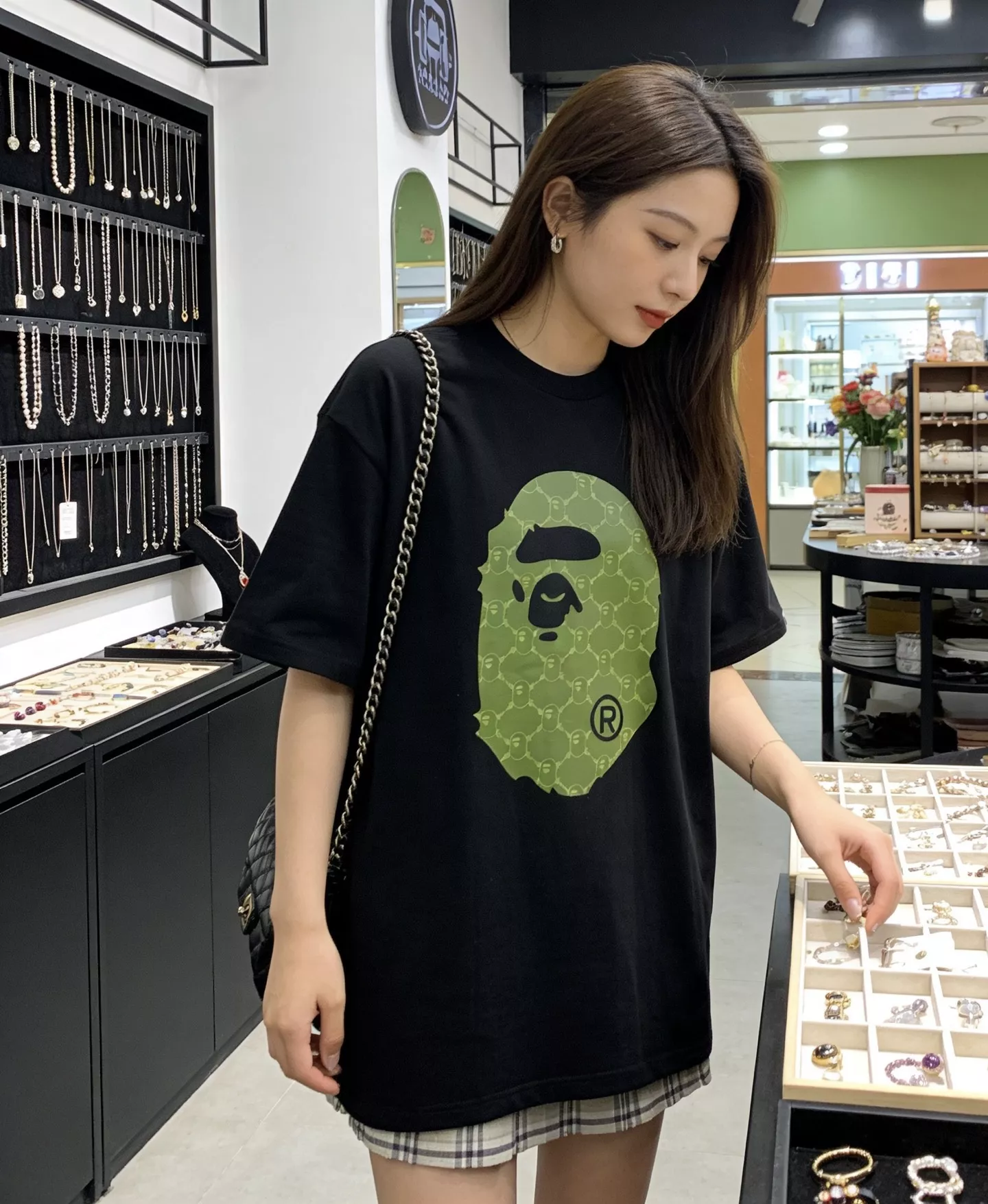 베이프 카무플라주 에이프 헤드 프린트 반팔 상세 이미지 12