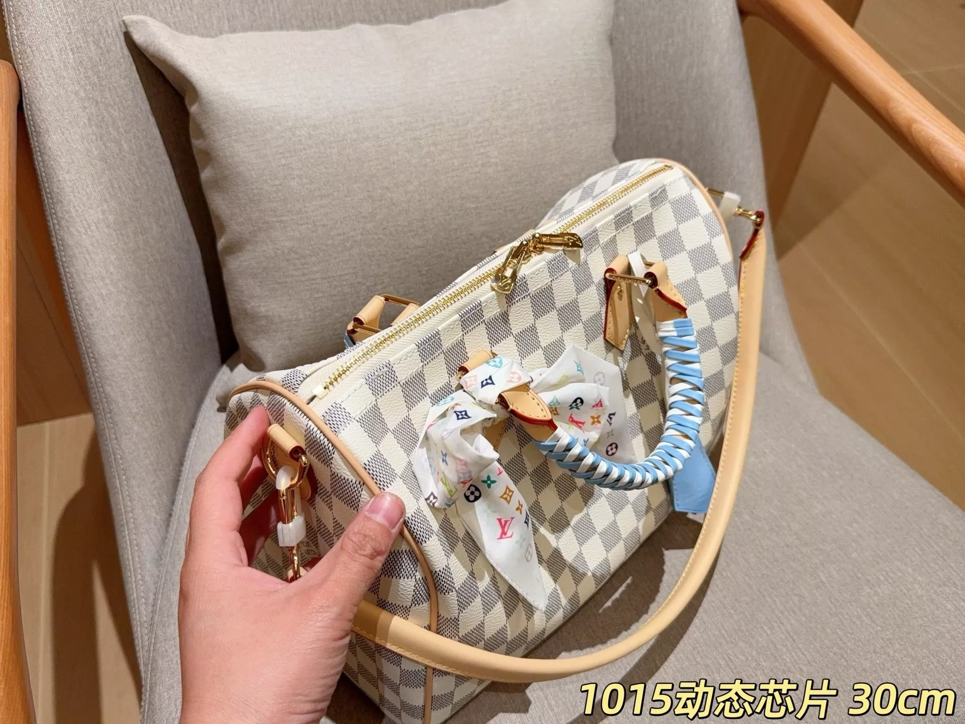 루이비통 다미에 화이트 스피디 스타일 백 상세 이미지 7