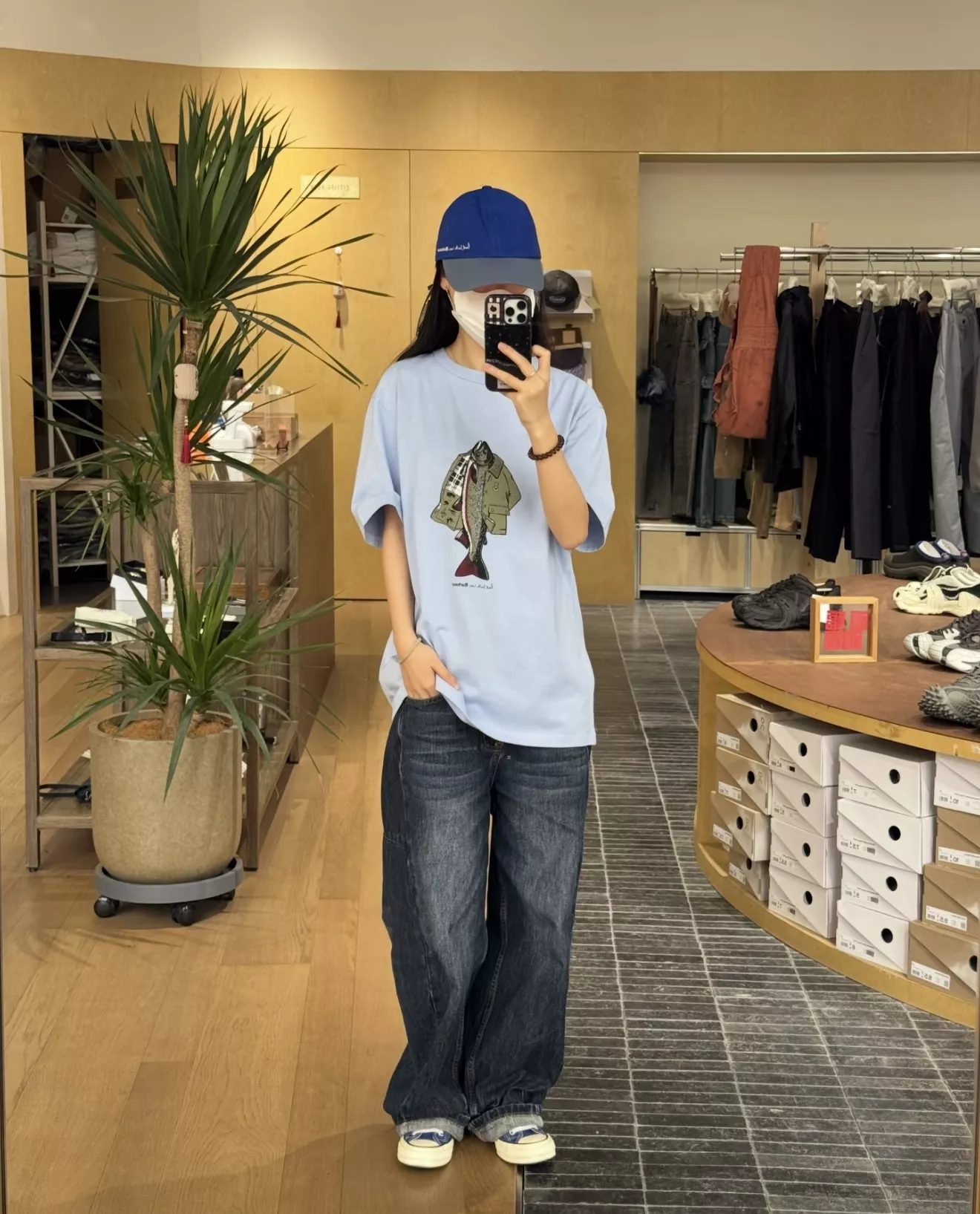 바버 피시 프린트 협업 반소매 탑 상세 이미지 44