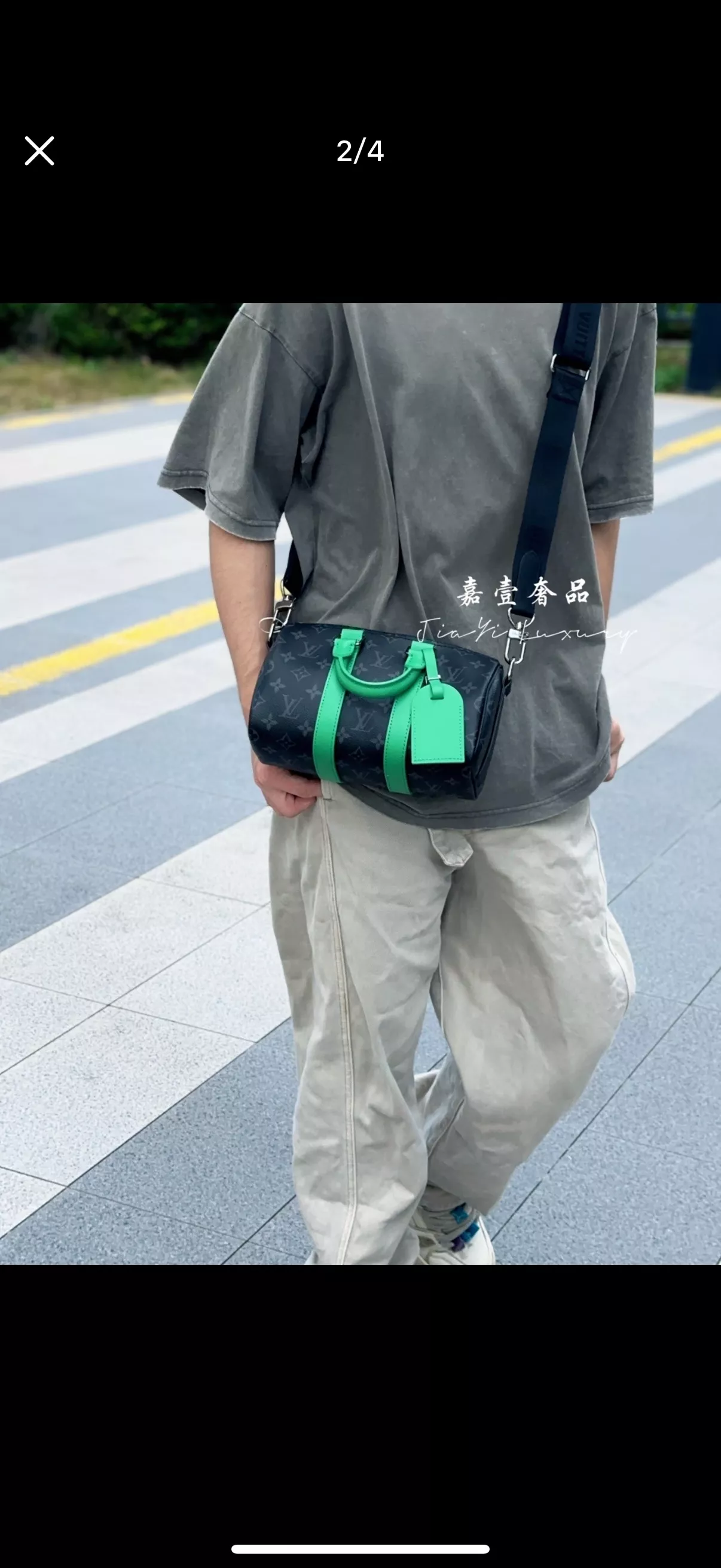 루이비통 모노그램 배색 원통형 스트랩백 상세 이미지 13