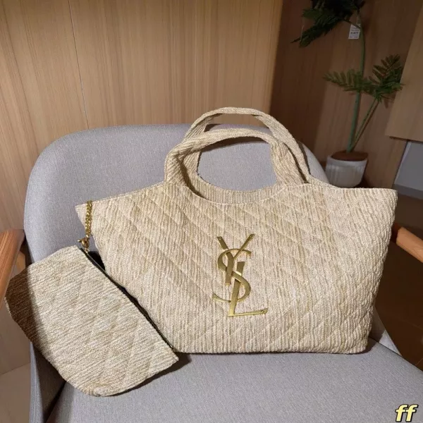 입생로랑 라피아 로고 쇼핑백