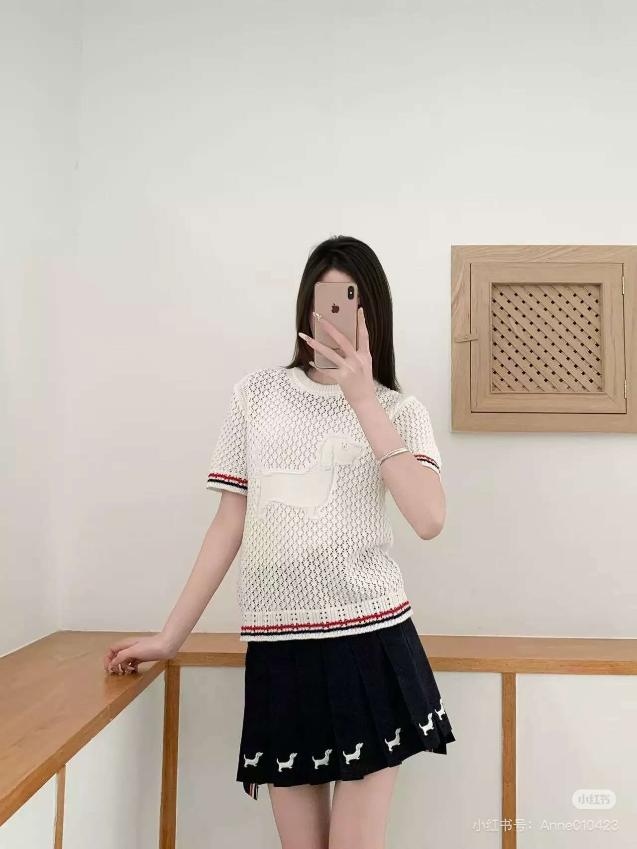 톰브라운 메쉬 강아지 패턴 라운드 반소매 상세 이미지 51