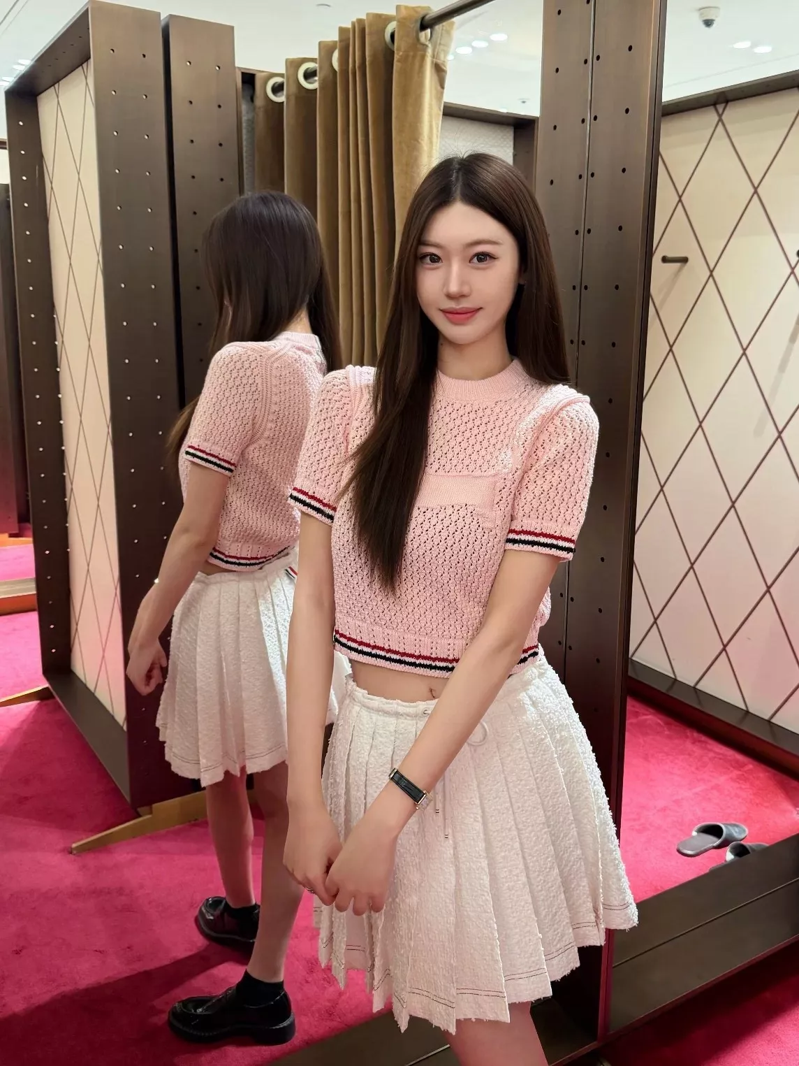 톰브라운 메쉬 강아지 패턴 라운드 반소매 상세 이미지 46