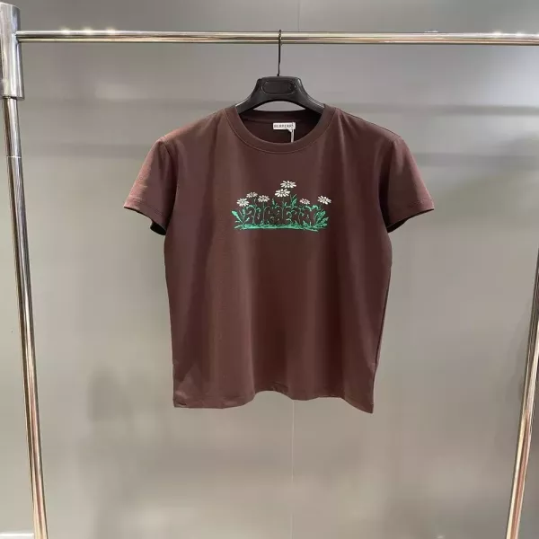 버버리 데이지 로고 프린트 코튼 티셔츠