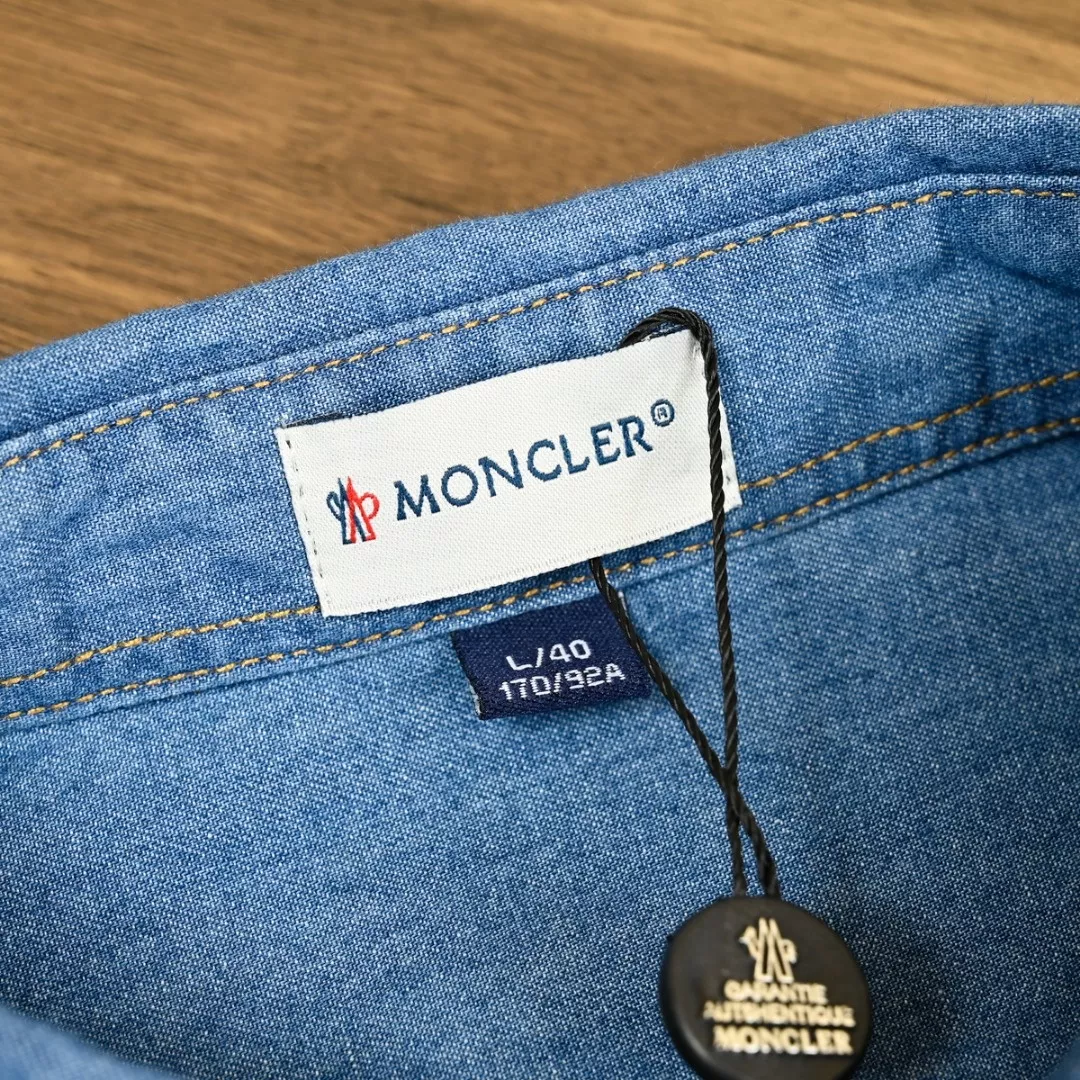 몽클레어 클래식 슬리브 패치 데님 셔츠 상세 이미지 18