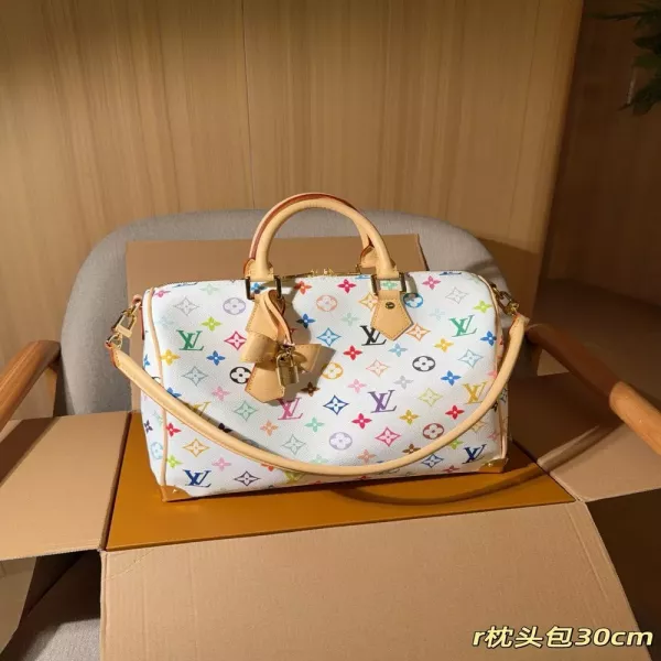 루이비통 화이트 멀티컬러 토트형 백