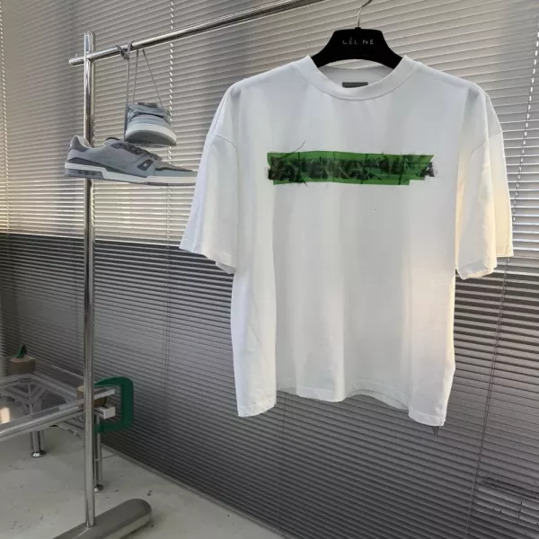 발렌시아가 테이프 그래피티 프린트 반팔