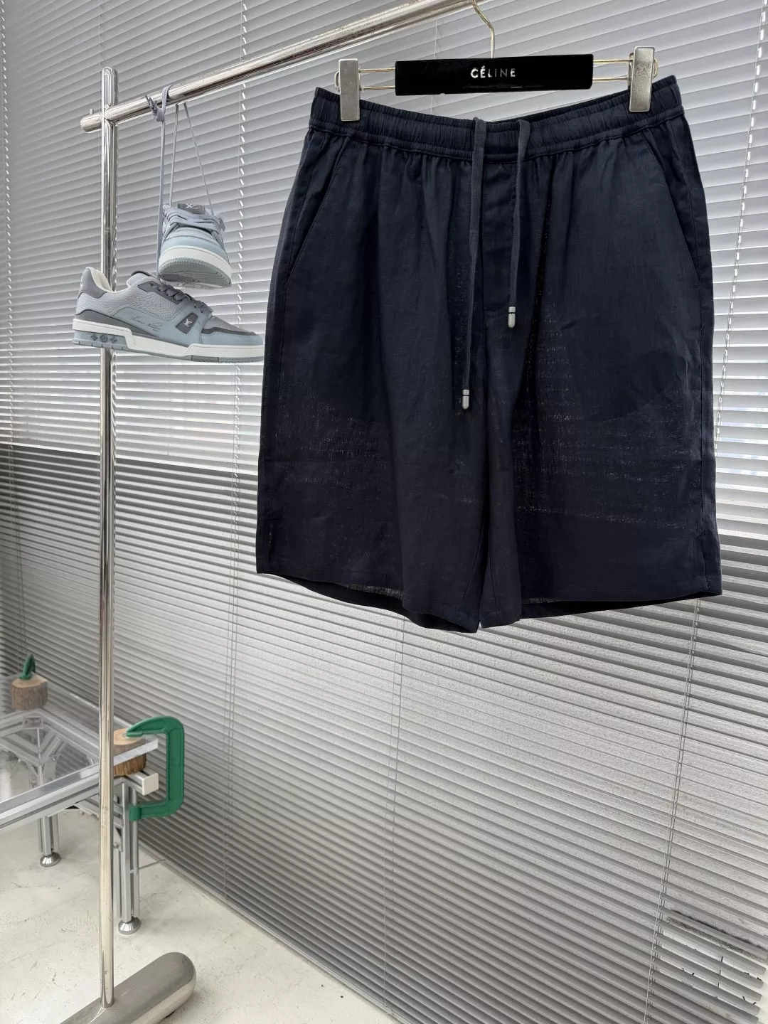 돌체앤가바나 로고 디테일 린넨 반바지 상세 이미지 1