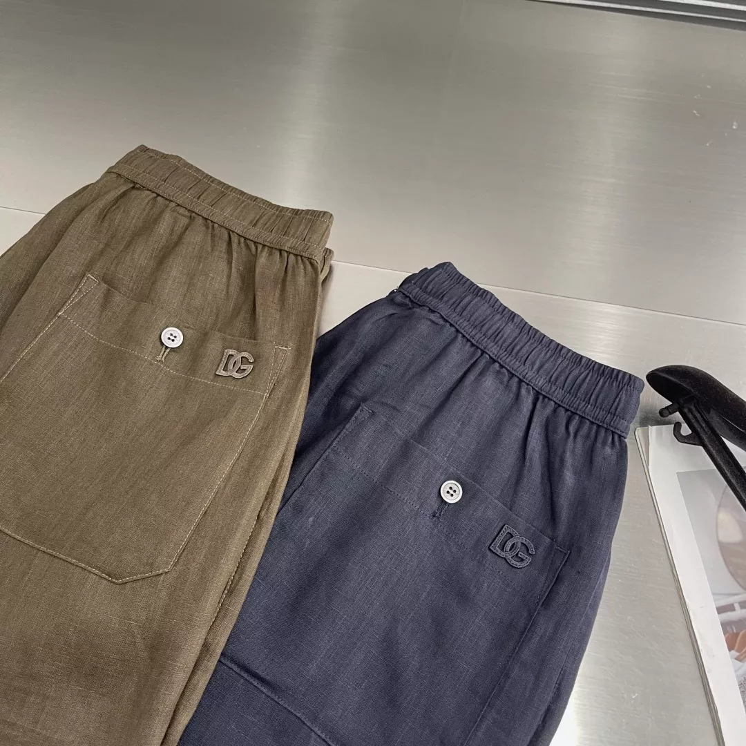 돌체앤가바나 로고 디테일 린넨 반바지 상세 이미지 4