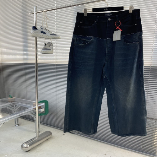 발렌시아가 배색 포켓 데님 팬츠