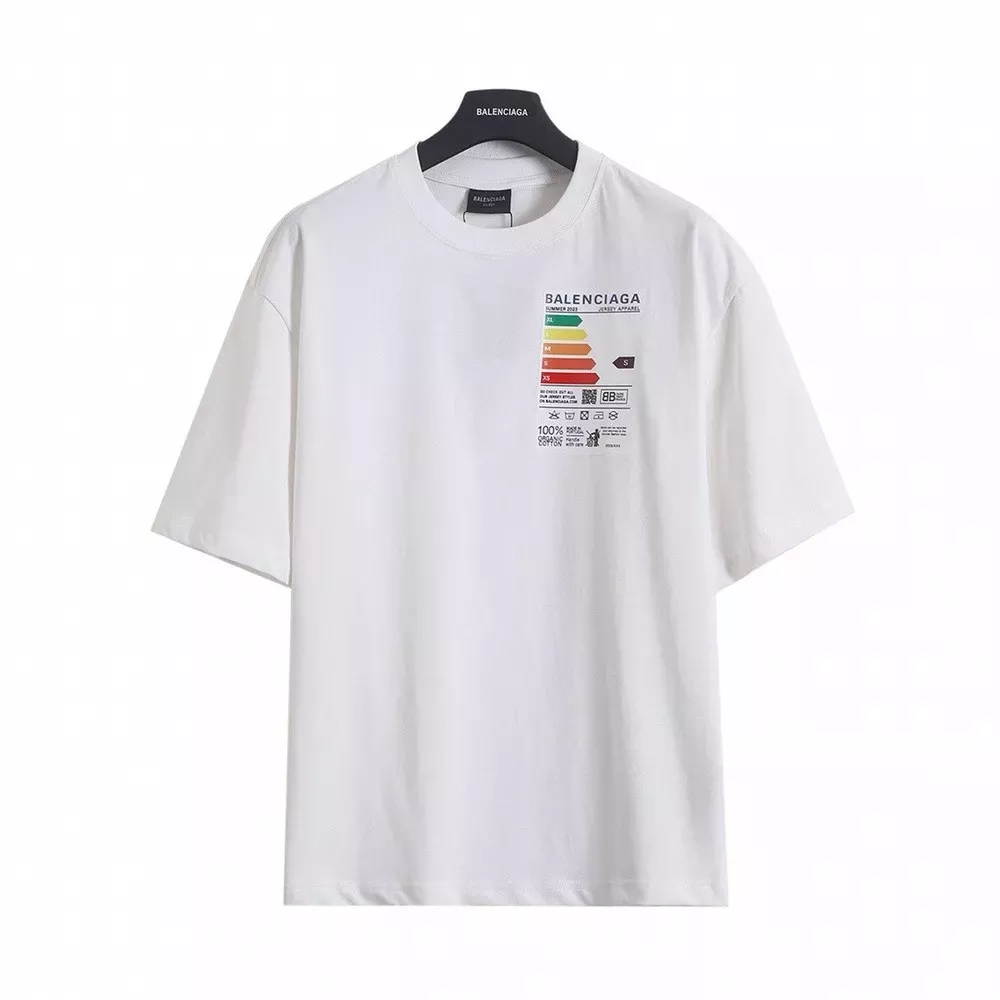 발렌시아가 에너지 라벨 프린트 반팔 티셔츠