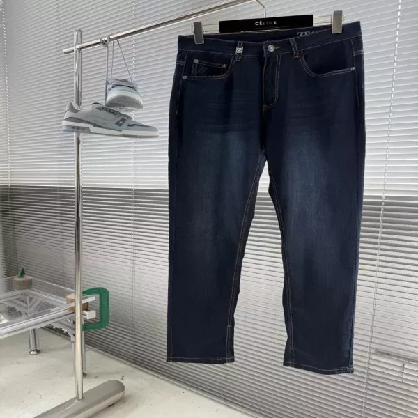 제냐 남성 스트레이트 데님 팬츠
