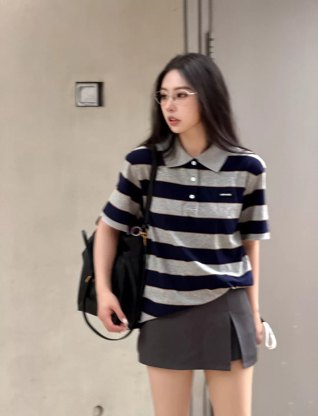 미우미우 로고 스트라이프 폴로 상의 상세 이미지 10