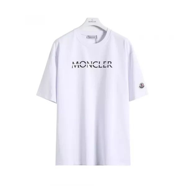 몽클레어 컷팅 레터링 프린트 반팔 티셔츠