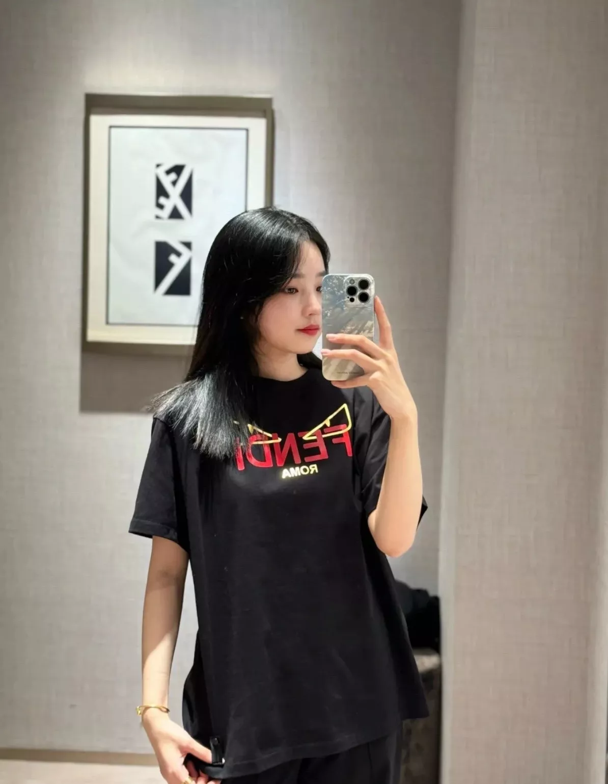 펜디 악마 눈 프린트 반소매 티셔츠 상세 이미지 11