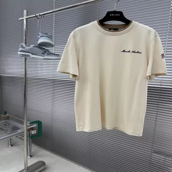 몽클레어 배색 라운드넥 반소매 상의