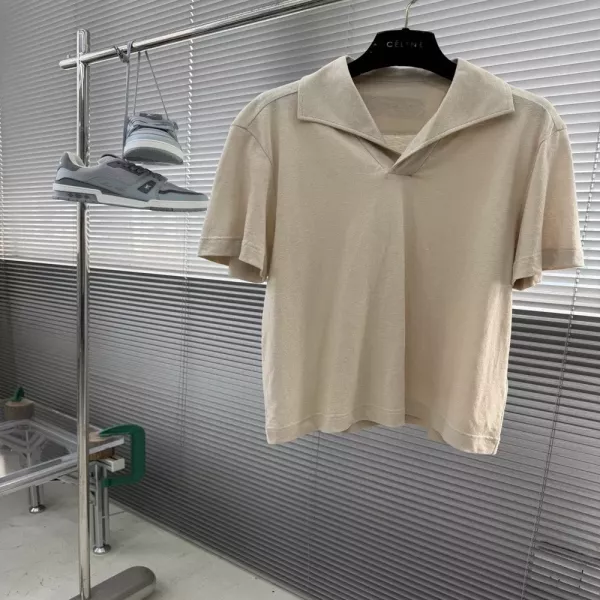 제냐 브이넥 폴로 반소매 탑