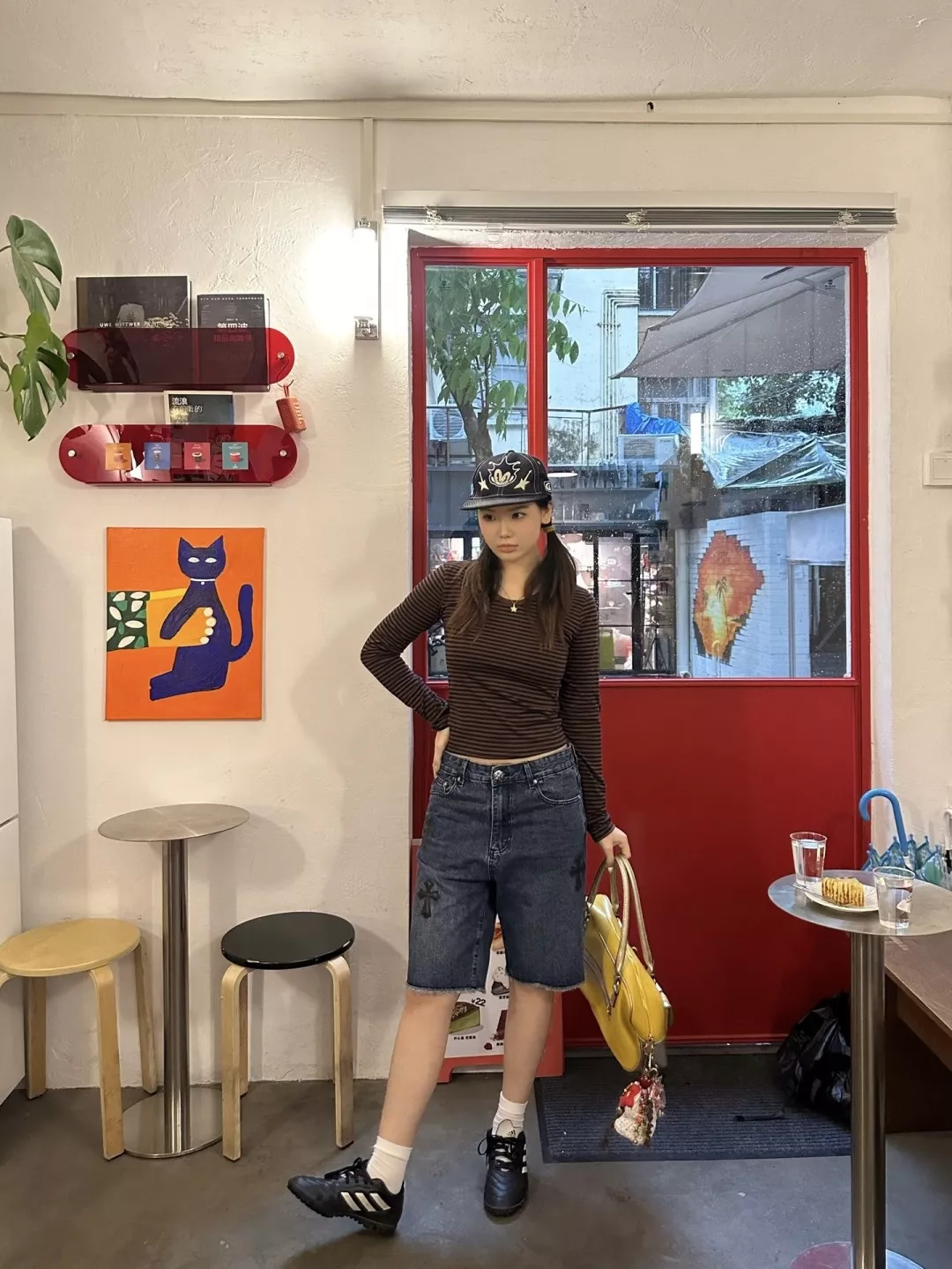 크롬하츠 크로스 패치 워싱 데님 하프 팬츠 상세 이미지 15