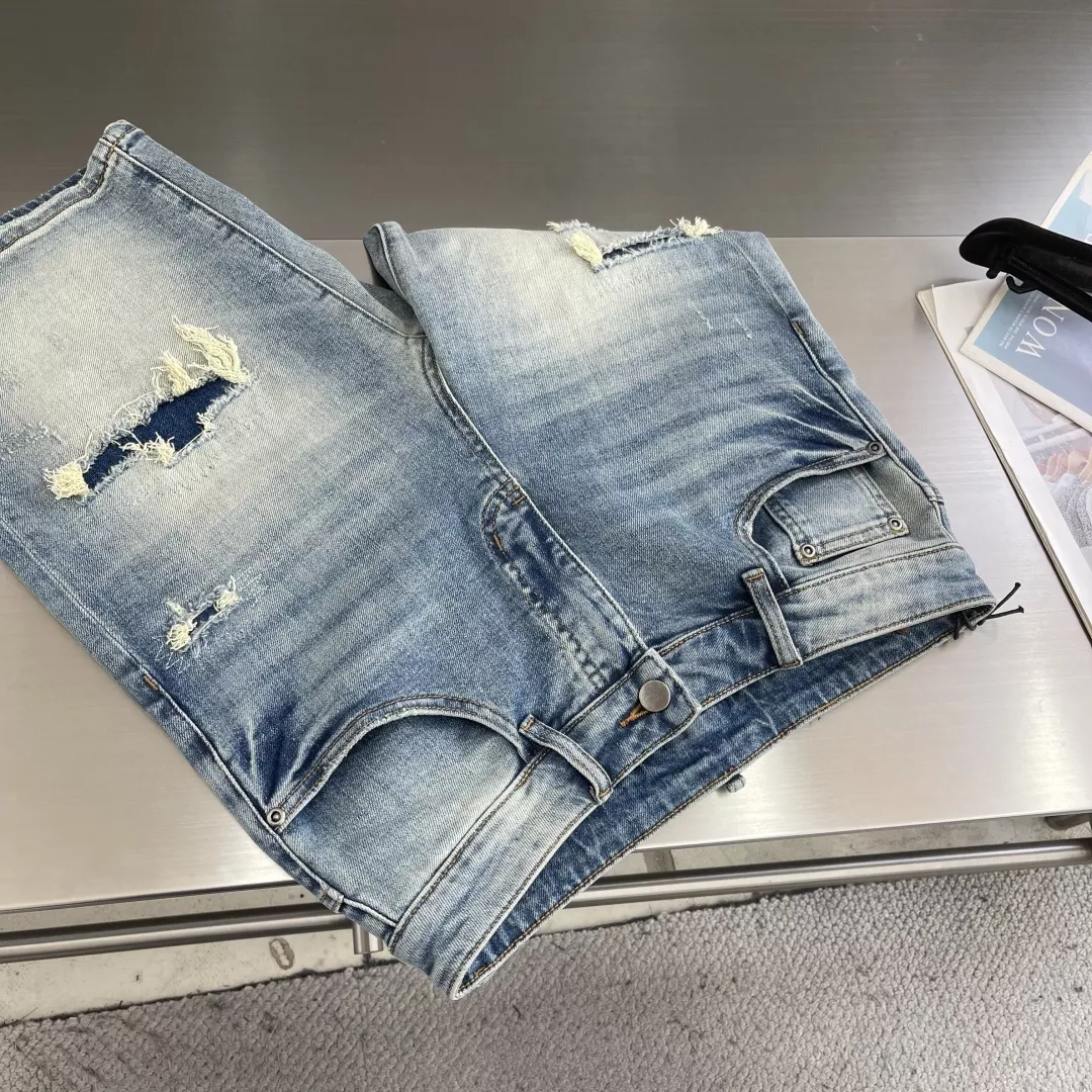 돌체앤가바나 워싱 데님 반바지 상세 이미지 3