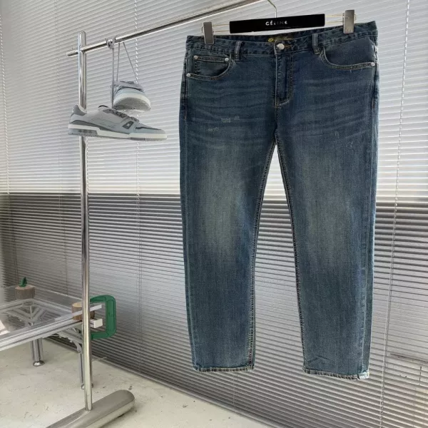 로로피아나 빈티지 워싱 프린트 데님 팬츠