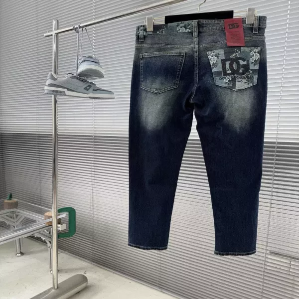 돌체앤가바나 워싱 프린트 데님 팬츠