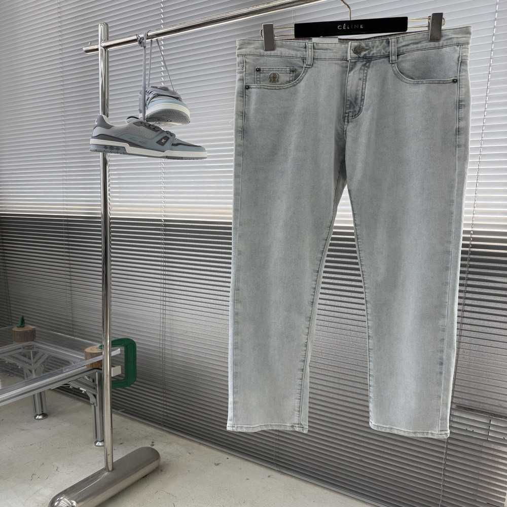 브루넬로쿠치넬리 라이트 워싱 스트레이트 데님 팬츠
